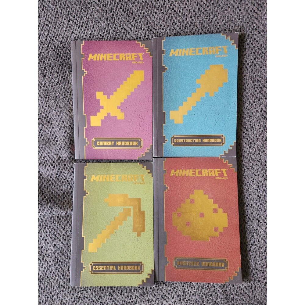 Set Of 4 Minecraft Handbooks Scholastic Builder Guides Books Mojang